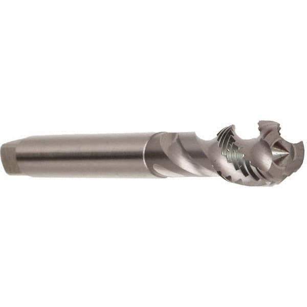 Emuge - M12x1.75 Metric 3 Flute 6H Modified Bottoming Spiral Flute Tap - Cobalt, Bright Finish, 110mm OAL, Right Hand Flute, Right Hand Thread, Series Enorm - Eagle Tool & Supply