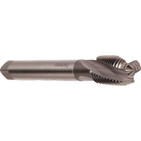 Emuge - M12x1.75 Metric 3 Flute 6H Modified Bottoming Spiral Flute Tap - Cobalt, Bright Finish, 75mm OAL, Right Hand Flute, Right Hand Thread, Series Rekord D - Exact Industrial Supply