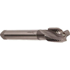 Emuge - M12x1.75 Metric 3 Flute 6H Modified Bottoming Spiral Flute Tap - Cobalt, Bright Finish, 75mm OAL, Right Hand Flute, Right Hand Thread, Series Rekord D - Exact Industrial Supply
