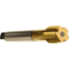 Emuge - 9/16-12 UNC 2BX Modified Bottoming Thread Forming Tap - Cobalt, TiN Finish, 4.331" OAL, 0.787" Thread Length, Right Hand Thread, Series Druck - Eagle Tool & Supply