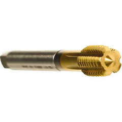 Emuge - 5/8-18 UNF 2BX Modified Bottoming Thread Forming Tap - Cobalt, TiN Finish, 3.937" OAL, 0.591" Thread Length, Right Hand Thread, Series Druck - Eagle Tool & Supply