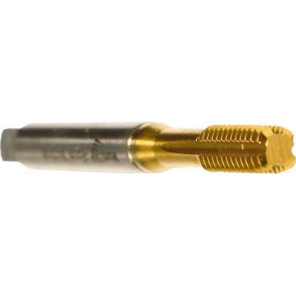 Emuge - #10-24 UNC 2B/3B Bottoming Thread Forming Tap - Cobalt, TiN Finish, 2.756" OAL, 0.591" Thread Length, Right Hand Thread, Series Druck - Eagle Tool & Supply