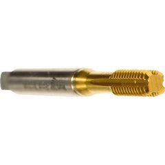 Emuge - #10-32 UNF 2B/3B Bottoming Thread Forming Tap - Cobalt, TiN Finish, 2.756" OAL, 0.591" Thread Length, Right Hand Thread, Series Druck - Eagle Tool & Supply