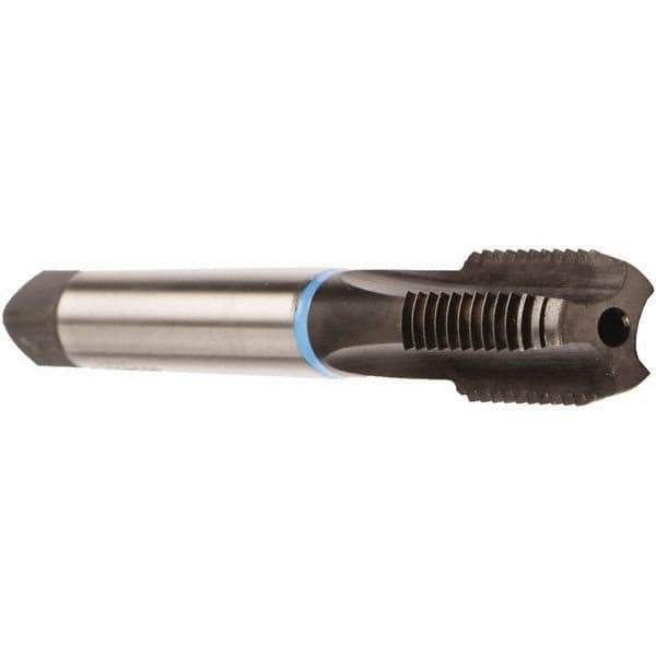 Emuge - M24x3.00 Metric Coarse 6HX 4 Flute Bright Finish Solid Carbide Straight Flute Machine Tap - Modified Bottoming, Right Hand Thread, 160mm OAL, 30mm Thread Length, Oversize, Through Coolant - Exact Industrial Supply