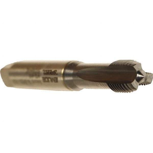 Emuge - M6x1.00 Metric Coarse 6HX 3 Flute TiCN Finish Cobalt Straight Flute Machine Tap - Modified Bottoming, Right Hand Thread, 80mm OAL, 17mm Thread Length, Oversize - Exact Industrial Supply