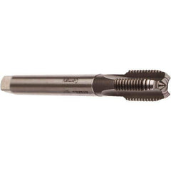 Emuge - M10x1.00 Metric Fine 6HX 4 Flute Bright Finish Cobalt Straight Flute Machine Tap - Modified Bottoming, Right Hand Thread, 90mm OAL, 18mm Thread Length, Oversize - Eagle Tool & Supply
