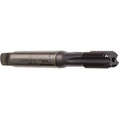 Emuge - M5x0.80 Metric Coarse 6HX 3 Flute TiCN Finish Cobalt Straight Flute Machine Tap - Modified Bottoming, Right Hand Thread, 70mm OAL, 15mm Thread Length, Oversize, Through Coolant - Exact Industrial Supply