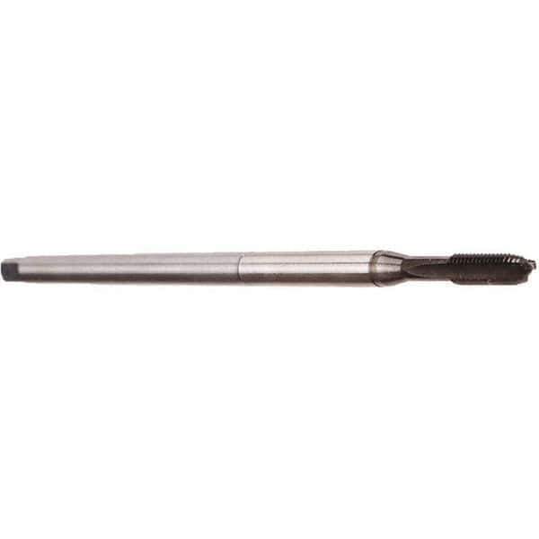 Emuge - M8x1.25 Metric Coarse 3 Flute Nitride Finish Cobalt Hand Extension Tap - Modified Bottoming Chamfer, 180mm OAL, 6HX Class of Fit, Series Rekord A - Eagle Tool & Supply