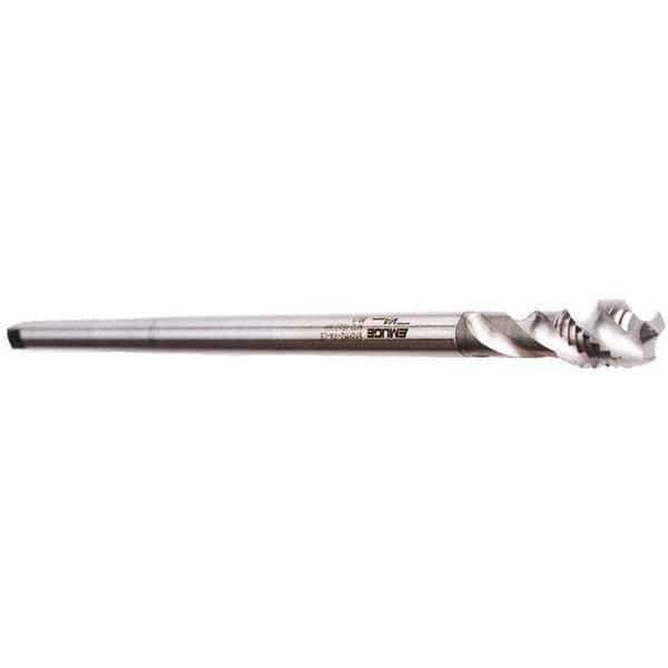 Emuge - M10x1.50 3 Flute Bright Finish Cobalt Spiral Flute Extension Tap - Modified Bottoming Chamfer, 200mm OAL, 6H Class of Fit, Series Enorm - Exact Industrial Supply