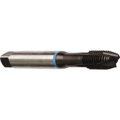 Emuge - M2x0.40 Metric Coarse, 2 Flute, Nitride Finish, Cobalt Spiral Point Tap - Plug Chamfer, Right Hand Thread, 45mm OAL, 7mm Thread Length, 2.8mm Shank Diam, 7G Class of Fit, Series Rekord B - Exact Industrial Supply