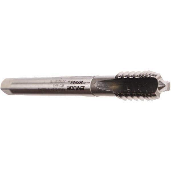 Emuge - M10x1.50 Metric Coarse 6HX 3 Flute Bright Finish Cobalt Straight Flute Interrupted Thread Machine Tap - Modified Bottoming, Right Hand Thread, 100mm OAL, 22mm Thread Length, Oversize - Exact Industrial Supply