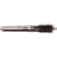 Emuge - M10x1.50 Metric Coarse 6HX 3 Flute Bright Finish Cobalt Straight Flute Interrupted Thread Machine Tap - Modified Bottoming, Right Hand Thread, 100mm OAL, 22mm Thread Length, Oversize - Exact Industrial Supply