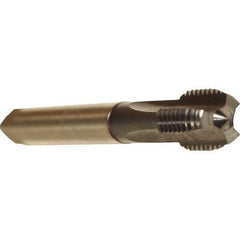 Emuge - 9/16-18 UNF 2BX 4 Flute TiCN Finish Cobalt Straight Flute Machine Tap - Modified Bottoming, Right Hand Thread, 3.937" OAL, 0.866" Thread Length, Oversize - Exact Industrial Supply