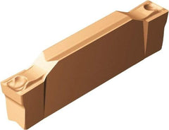 Sandvik Coromant - GN123 GF Grade 1125, 3mm Cutting Width Carbide Grooving Insert - 19.2mm Max Depth of Cut, Neutral, 0.2mm Corner Radius, TiAlN Finish - Eagle Tool & Supply