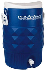 PRO-SAFE - 5 Gal Beverage Cooler - Plastic, Blue/White - Eagle Tool & Supply