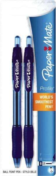 Paper Mate - 1.4mm Ball Point Retractable Pen - Blue - Eagle Tool & Supply