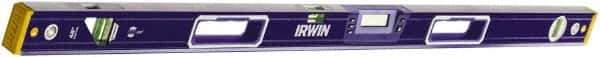 Irwin - 48" Long 3 Vial Box Beam Level - Aluminum, Blue - Eagle Tool & Supply