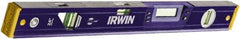 Irwin - 24" Long 3 Vial Box Beam Level - Aluminum, Blue - Eagle Tool & Supply