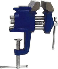 Irwin - 3" Jaw Width, 2" Opening Capacity, 3" Throat Depth, Steel Stationary Bench Vise - Clamp-On Base Attachment, Anvil - Eagle Tool & Supply