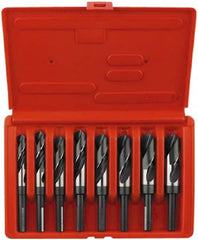 Irwin - 9/16 to 1", 118° Point, Bright Finish, High Speed Steel Reduced Shank Drill Bit Set - Eagle Tool & Supply