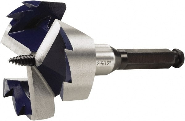 Irwin - 2-9/16", 7/16" Hex Shank, Self Feed Drill Bit - Eagle Tool & Supply