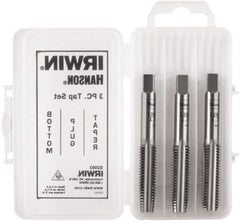 Irwin Hanson - 3/8-24 UNF, 4 Flute, Bottoming, Plug & Taper, Bright Finish, Carbon Steel Tap Set - Right Hand Cut, 2B Class of Fit, Series Hanson - Eagle Tool & Supply