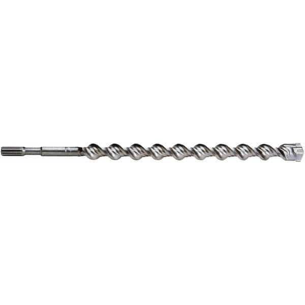 Irwin - 1-1/8" Diam, Spline Shank, Carbide-Tipped Rotary & Hammer Drill Bit - Eagle Tool & Supply