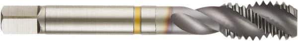 Guhring - M20x2.50 Metric 6H Modified Bottoming Spiral Flute Tap - Cobalt, TiCN Finish, 4.469" OAL, Right Hand Flute, Right Hand Thread, D8, Series 4412 - Eagle Tool & Supply