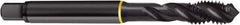 Guhring - M16x1.50 Metric Fine 6H Modified Bottoming Spiral Flute Tap - Cobalt, Oxide Finish, 3.811" OAL, Right Hand Flute, Right Hand Thread, D6, Series 4413 - Eagle Tool & Supply