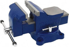 Irwin - 6" Jaw Width, 5" Opening Capacity, 3" Throat Depth, Steel Swivel Bench Vise - Bolt Down Base Attachment, Anvil - Eagle Tool & Supply