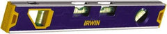 Irwin - Magnetic 12" Long 4 Vial Torpedo Level - Aluminum, Blue - Eagle Tool & Supply