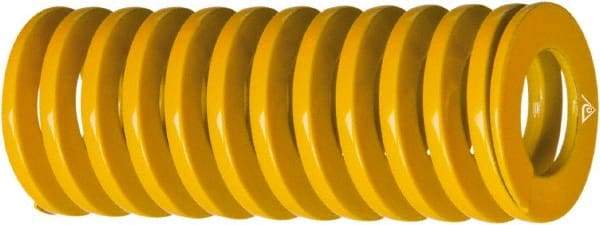 Associated Spring Raymond - 25mm Hole Diam, 12.5mm Rod Diam, 5-1/2" Free Length, Yellow Die Spring - 718 Lb Max Deflection, 1.815" Max Deflection, Extra Heavy Duty, Chromium Alloy Steel - Eagle Tool & Supply