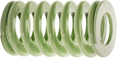 Associated Spring Raymond - 1-1/2" Hole Diam, 3/4" Rod Diam, 4-1/2" Free Length, Light Green Die Spring - 365 Lb Max Deflection, 2.8898" Max Deflection, Ultra Light Duty, Chromium Alloy Steel - Eagle Tool & Supply