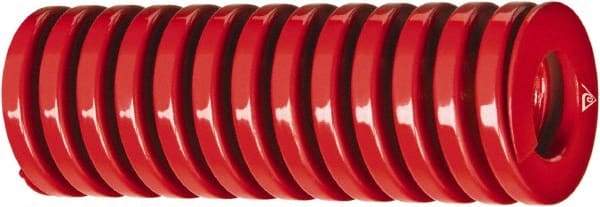 Associated Spring Raymond - 1-1/2" Hole Diam, 3/4" Rod Diam, 2-1/2" Free Length, Red Die Spring - 1565 Lb Max Deflection, 0.9134" Max Deflection, Heavy Duty, Chromium Alloy Steel - Eagle Tool & Supply