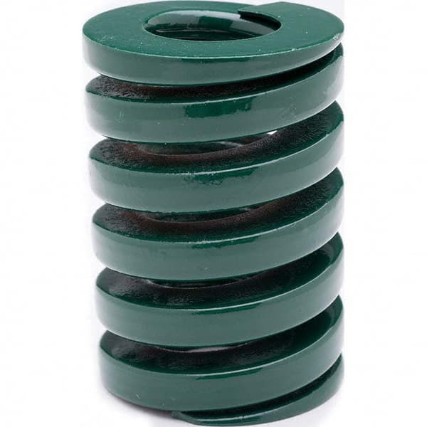 Associated Spring Raymond - 18mm Hole Diam, 9mm Rod Diam, 80mm Free Length, Green Die Spring - Eagle Tool & Supply