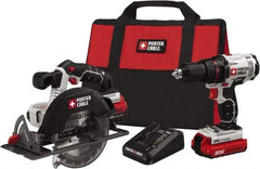 Porter-Cable - 20 Volt Cordless Tool Combination Kit - Includes Drill/Driver & Circular Saw, Lithium-Ion Battery Included - Eagle Tool & Supply