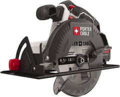 Porter-Cable - 20 Volt, 6-1/2" Blade, Cordless Circular Saw - 4,200 RPM, Lithium-Ion Batteries Not Included - Eagle Tool & Supply