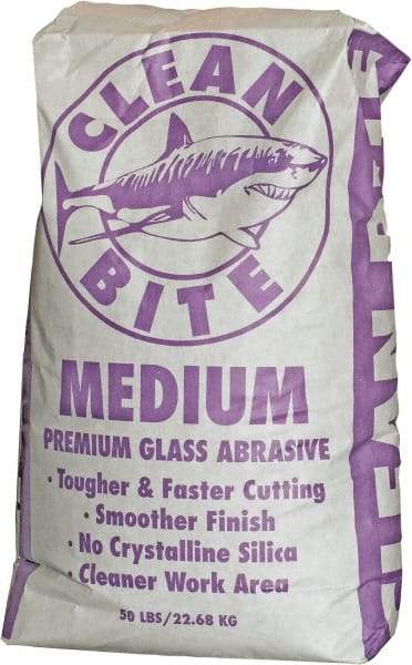 NC Minerals - Medium Grade Angular Crushed Glass - 40 to 80 Grit, 50 Lb Bag - Eagle Tool & Supply