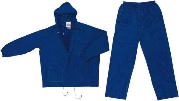 MCR Safety - Size M, Blue, Rain, Disposable Encapsulated Suit - Attached Hood, Elastic Wrist - Eagle Tool & Supply