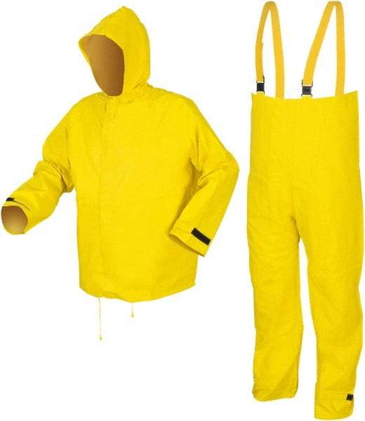 MCR Safety - Size S, Yellow, Rain, Disposable Encapsulated Suit - Attached Hood, Take Up Snaps Ankle, Take Up Snaps Wrist - Eagle Tool & Supply