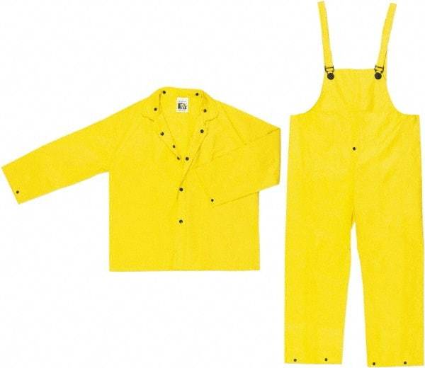MCR Safety - Size 6XL, Yellow, Rain, Disposable Encapsulated Suit - Detachable Hood, Take Up Snaps Ankle, Take Up Snaps Wrist - Eagle Tool & Supply