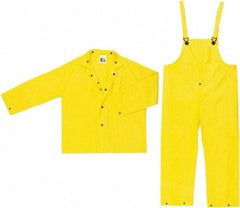 MCR Safety - Size 6XL, Yellow, Rain, Disposable Encapsulated Suit - Detachable Hood, Take Up Snaps Ankle, Take Up Snaps Wrist - Eagle Tool & Supply