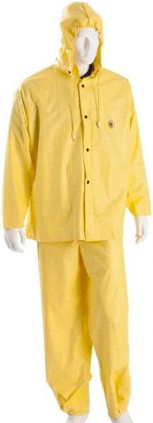 MCR Safety - Size 5XL, Yellow, Rain, Disposable Encapsulated Suit - Detachable Hood, Take Up Snaps Ankle, Take Up Snaps Wrist - Eagle Tool & Supply