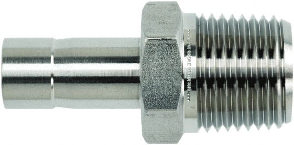 Brennan - 1/2" Tube OD x 1/2 Thread Stainless Steel Compression Tube Male Adapter - Eagle Tool & Supply