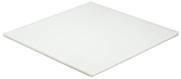 Made in USA - 1/4" Thick x 12" Wide x 1' Long, Polyethylene (HDPE) Sheet - White, ±5% Tolerance - Eagle Tool & Supply