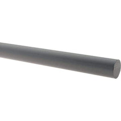 Made in USA - 5' Long, 5/8" Diam, PVC Plastic Rod - Gray - Eagle Tool & Supply