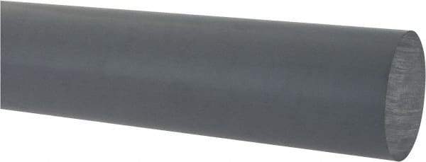 Made in USA - 5' Long, 2" Diam, CPVC Plastic Rod - Gray - Eagle Tool & Supply
