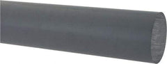 Made in USA - 5' Long, 2" Diam, CPVC Plastic Rod - Gray - Eagle Tool & Supply
