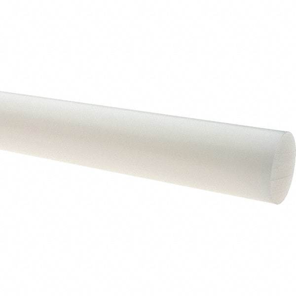 Value Collection - 8' Long, 1" Diam, Polyethylene (LDPE) Plastic Rod - White - Eagle Tool & Supply
