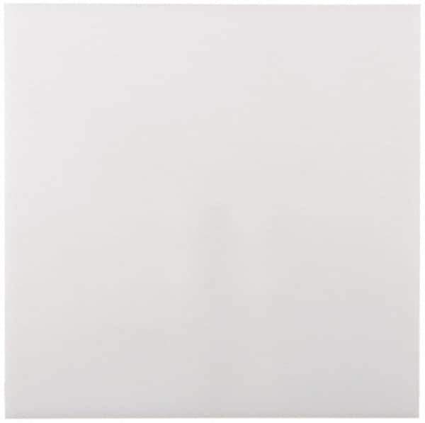 Made in USA - 1/2" Thick x 24" Wide x 2' Long, Polyethylene (UHMW) Sheet - White, ±0.10% Tolerance - Eagle Tool & Supply